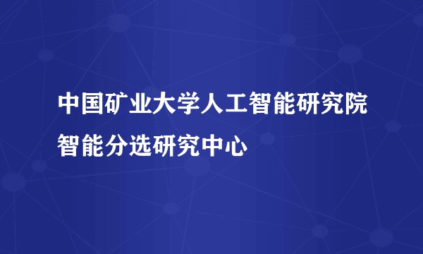 中国矿业大学人工智能研究院智能分选研究中心