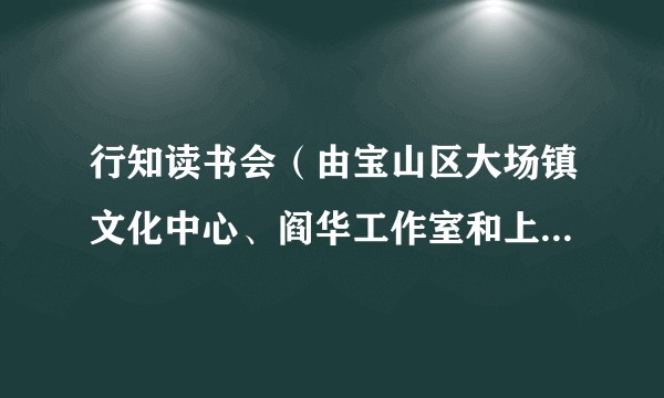 行知读书会（由宝山区大场镇文化中心、阎华工作室和上海人民出版社市场部主办的读书会）
