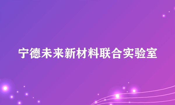 宁德未来新材料联合实验室