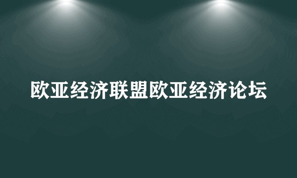 欧亚经济联盟欧亚经济论坛