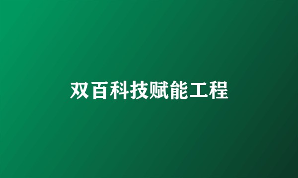 双百科技赋能工程