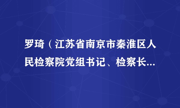 罗琦（江苏省南京市秦淮区人民检察院党组书记、检察长、三级高级员额检察官）