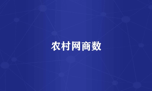 农村网商数