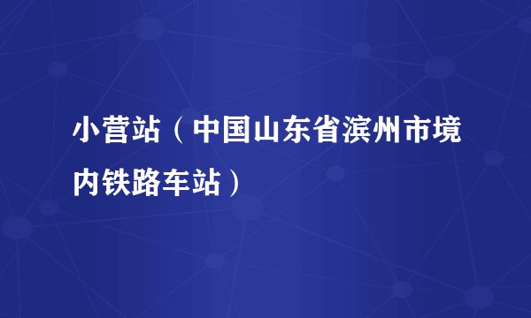 小营站（中国山东省滨州市境内铁路车站）