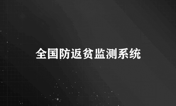 全国防返贫监测系统