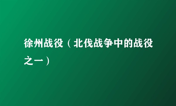徐州战役（北伐战争中的战役之一）