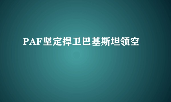 PAF坚定捍卫巴基斯坦领空