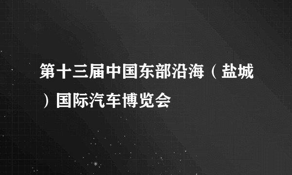 第十三届中国东部沿海（盐城）国际汽车博览会