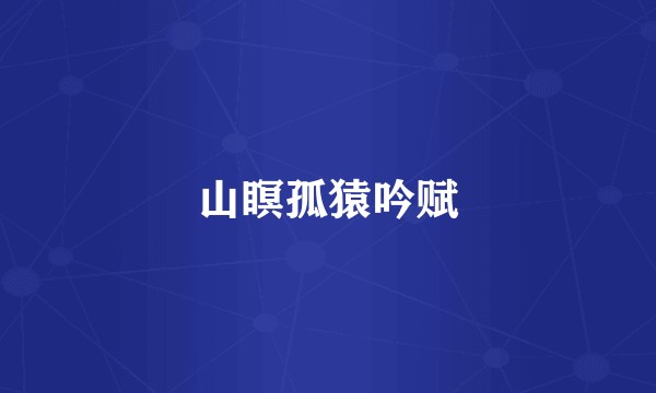 山瞑孤猿吟赋