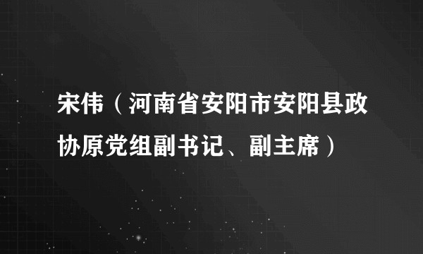 宋伟（河南省安阳市安阳县政协原党组副书记、副主席）