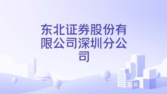 东北证券股份有限公司深圳分公司