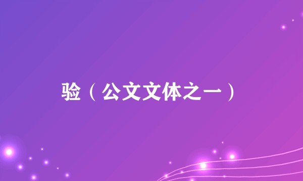验（公文文体之一）