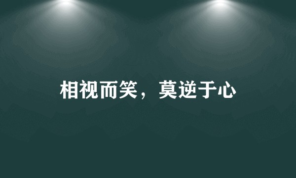 相视而笑，莫逆于心