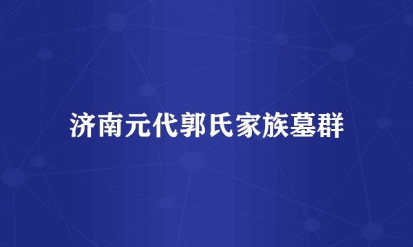 济南元代郭氏家族墓群