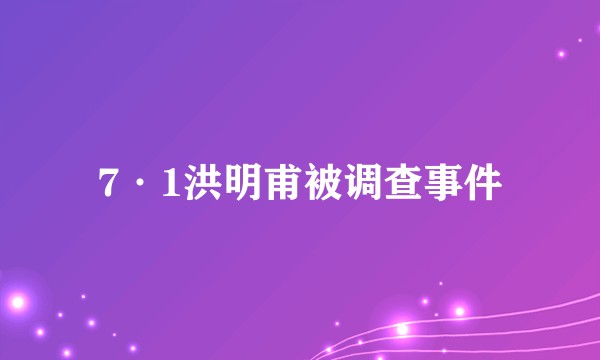 7·1洪明甫被调查事件