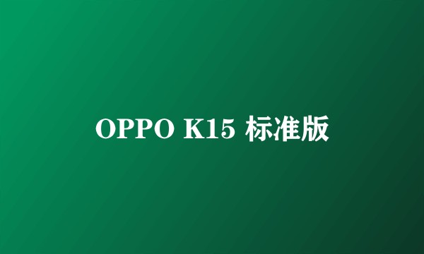 OPPO K15 标准版