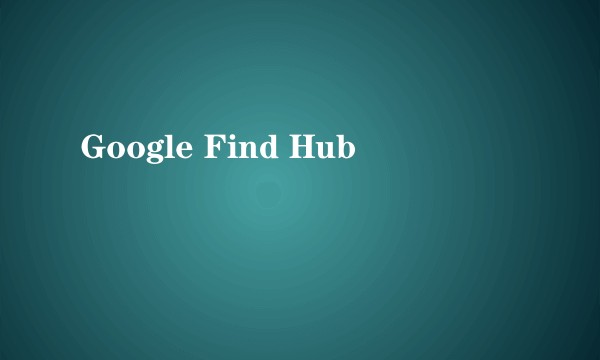 Google Find Hub