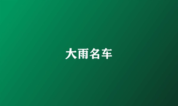 大雨名车