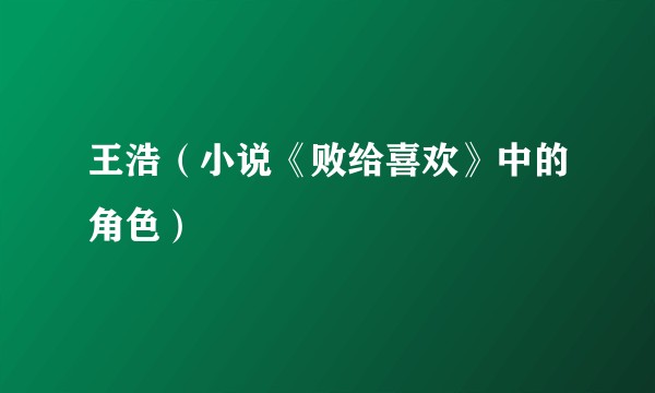 王浩（小说《败给喜欢》中的角色）