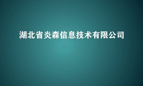 湖北省炎森信息技术有限公司