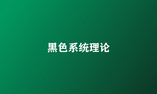 黑色系统理论
