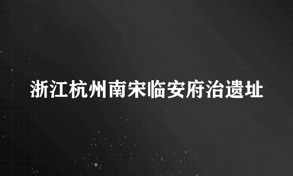 浙江杭州南宋临安府治遗址