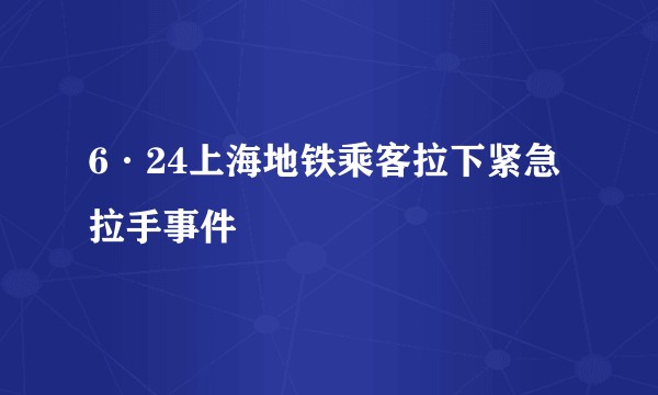 6·24上海地铁乘客拉下紧急拉手事件