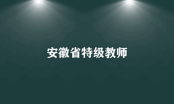 安徽省特级教师