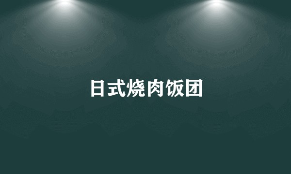 日式烧肉饭团