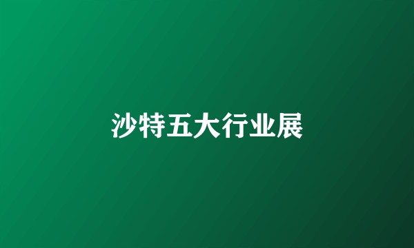 沙特五大行业展