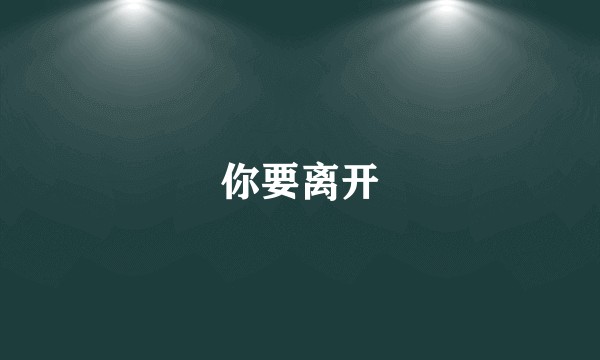 你要离开