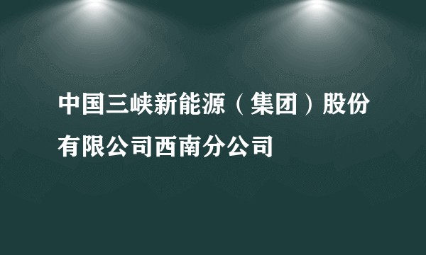 中国三峡新能源（集团）股份有限公司西南分公司