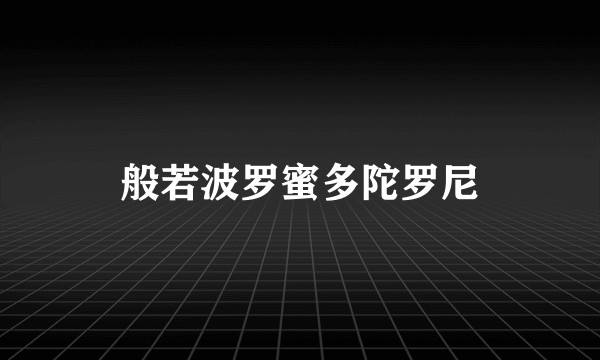 般若波罗蜜多陀罗尼