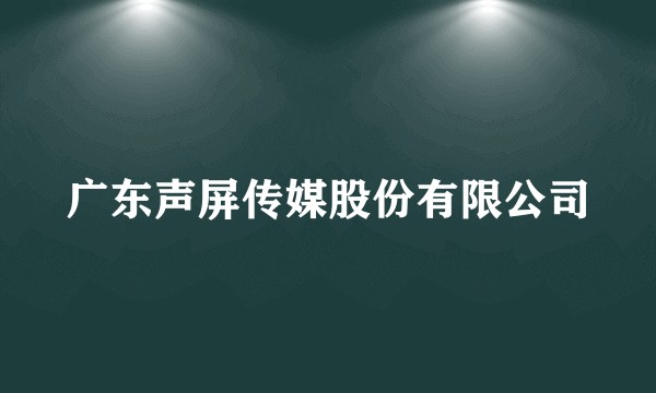广东声屏传媒股份有限公司