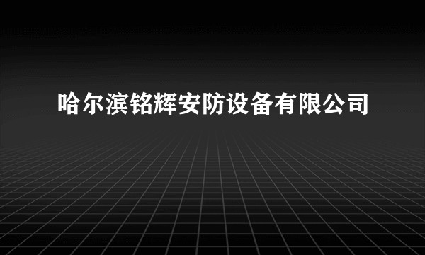 哈尔滨铭辉安防设备有限公司