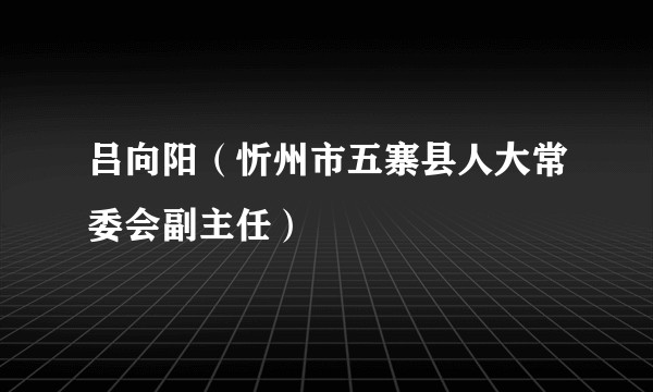 吕向阳（忻州市五寨县人大常委会副主任）