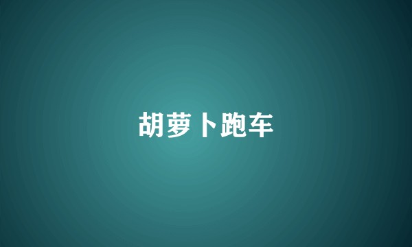 胡萝卜跑车