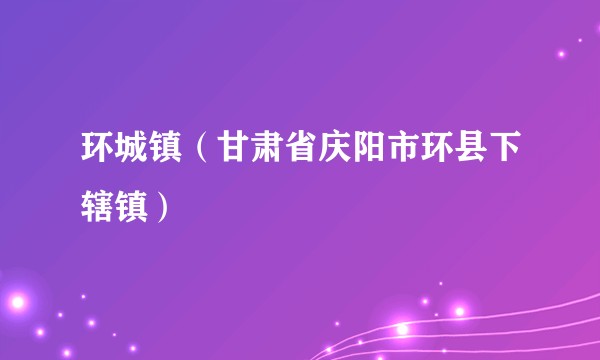 环城镇（甘肃省庆阳市环县下辖镇）