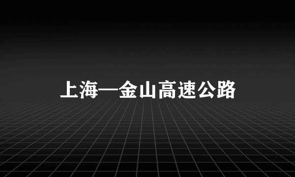 上海—金山高速公路