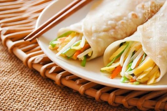 五彩素春饼