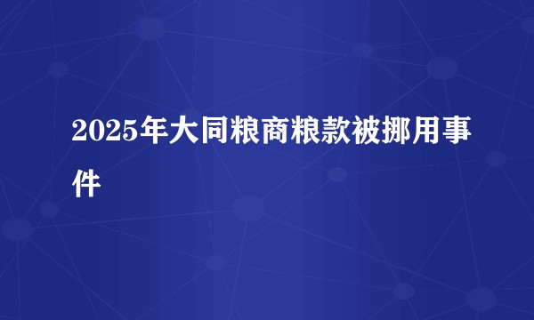 2025年大同粮商粮款被挪用事件