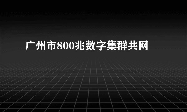 广州市800兆数字集群共网