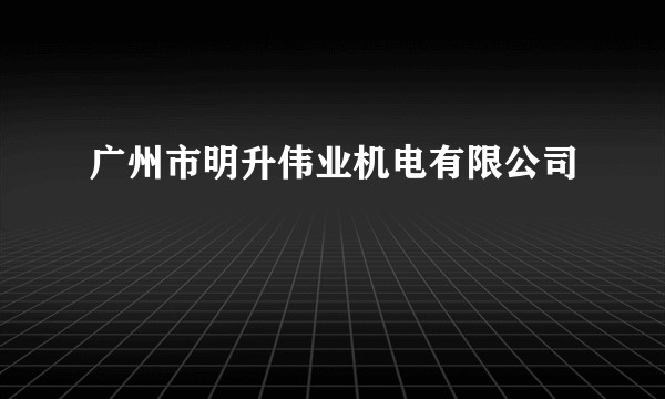 广州市明升伟业机电有限公司