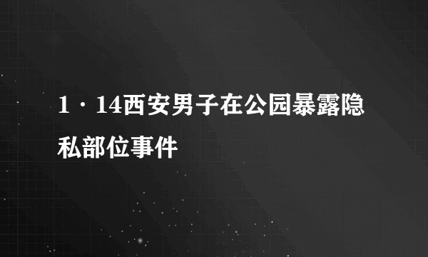 1·14西安男子在公园暴露隐私部位事件