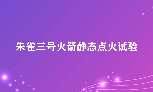 朱雀三号火箭静态点火试验