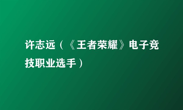 许志远（《王者荣耀》电子竞技职业选手）