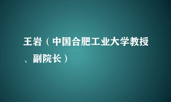 王岩（中国合肥工业大学教授、副院长）