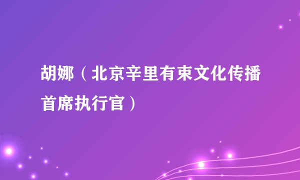 胡娜（北京辛里有束文化传播首席执行官）