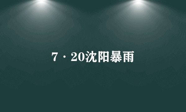 7·20沈阳暴雨