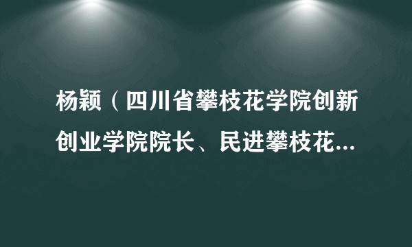 杨颖（四川省攀枝花学院创新创业学院院长、民进攀枝花市委会副主委）